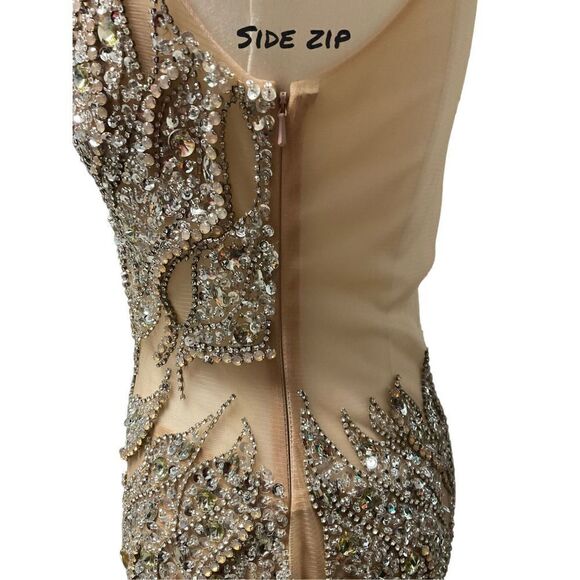 Terani Conture Rhinestone Cocktail Evening Holiday Dress Size 4 - Picture 7 of 16